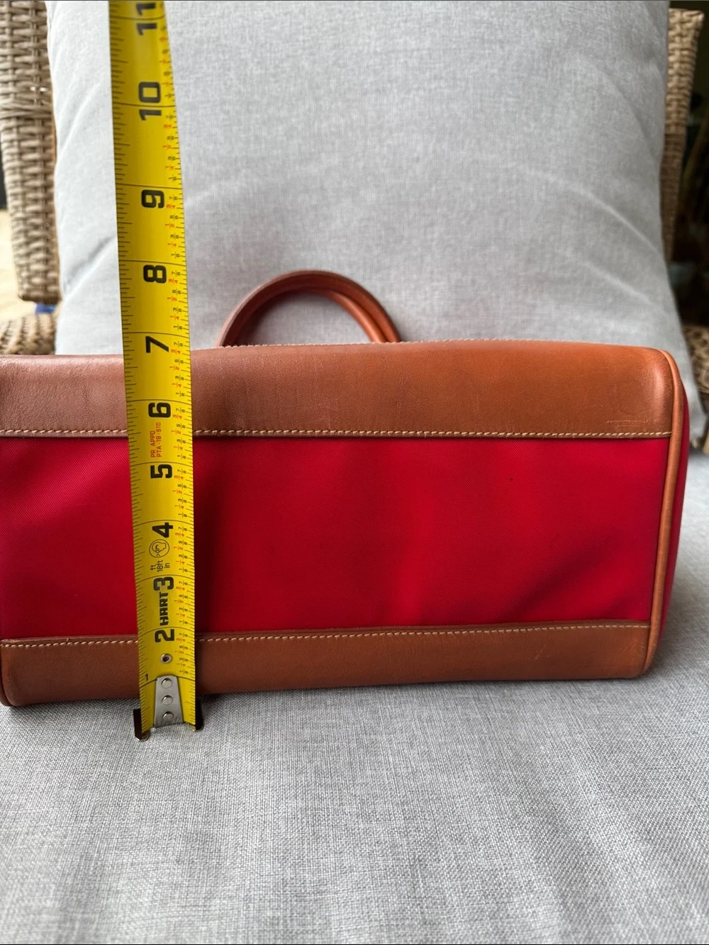 Calvin Klein Red and Brown Satchel Tote